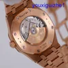 Fashion AP Wrist Watch Epic Royal Oak 15400 eller Mens Watch 18K Rose Gold Black Face Automatisk Mekanisk Swiss Famous Watch Luxury Gold Watch Diameters 41mm