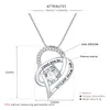 Pendant Necklaces Fashion Heart Necklace "I Love You To The Moon And Back" Mother's Day Jewelry Gift With Wish Card