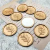 15pcs Old Gold Color Leaf Adesivo Autodentoso Veda de Cera ENVELOPE DO ENVELOPE DO ENVELOPE DE CASAMENTO Botanical