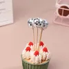 ベーキングツール10pcs 2/3cm光沢のあるミラーボールケーキトッパーカップケーキトッパー木製スティック付き誕生日ウェディングダンスパーティーの装飾