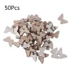 50pcs cortados de borboleta de borboleta em forma de madeira decoração de casamento artesanal b0kb