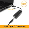 Adapter 65W USB C Converter USB Type C Male Plug Connector to 5.5*2.1 4.0*1.7 7.4*5.0 4.5*3.0mm Female Jack Power Adapter for Laptops