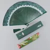 Decorative Figurines Women's Folding Fan Silk Hanfu Dance Summer Easy To Carry Hand Home Daily Wedding Gift Craft