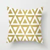 Almohada Golden Geométrica Impresión Cubierta cuadrada Sofá Casa de almohada Simple decoración del hogar adornos