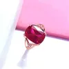 Cluster Anneaux Classic Design 585 Purple Gold Ruby Engagement pour les femmes OvalAdjustable DeLate14krose Luxury Charm bijoux