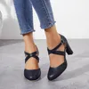 Dress Shoes 2024 Roma Pumps For Women Retro Sandals High Heel Ankle Summer Belt Buckle Casual Women's Size 43