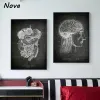 Anatomy Chalkboard Poster Canvas Prints Body Parts Heart Hand Foot Drawing Vintage Home Room Art Wall Decor Painting