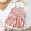 Kleidungsstücke Mädchen Sommeranzug 2024 Kinder Kurzarm Top +Shorts Hosen 2pcs Set Kinderkleidung Outfits Girl Casual Loungewear 0-6y