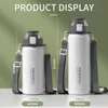 Stainless Steel Thermos Bottle Outdoor Portable Leakproof316 Water with Straw Lid Sport Vacuum Flasks 600800ML 240409