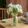 Vaso fiorito di vetro per decorazioni per la casa Vaso di vetro Terrario Fiore di vetro Ornamenti di fiori secchi vaso