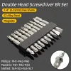 10Pcs Slotted Phillips Pozidriv Double Head Screwdriver Bit Set Flat Cross Head Hand Tools S2 Magnetic Screwdrivers Drill Bits