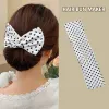 Multicolor Deft Bun Print Headband Hairn Pin for Women Girl Cloth Hair Circle Bun Maker Ponytail Holder Hår flätade tillbehör