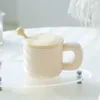 Becher moderne einfache matte Glasmatte Oberfläche mit Deckel Haushalt Becher Mädchen Ins Stil Milch Büro Trinkwasser Keramikbecher