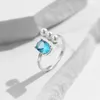 Cluster anneaux Modian 925 Silver Sterling Colorful Adjustable Ring Paraiba Couleur CZ Elegant Crystal Pearls for Women Fine Bijoux