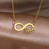 Colliers de pendentif collier en acier inoxydable mignon coeur infini symbole à la mode