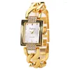 Montres-bracelets Bracelet pour femmes Bracelet Gold Watch Femmes Rhinestone Ladies Clock Regios Feminino