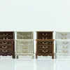 1/12 Dollhouse Miniature Bedroom Bedside Table Storage Three/Five Layer Drawer Cabinet Model DIY Doll House Decor Accessories