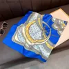 Scarves 2024 New Print Silk Satin Muslim Scarf Luxury 90cm Shawl Wrap Neckerchief Female Wraps Echarpe Bandana Hijab Head Scarve Gift240409XS9B