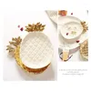 Decorative Figurines Ins Pineapple Necklaces Jewelry Rings Storage Plate Ceramic White Gold Key Snacks Home Decorations