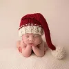 Baby Knitt Wool Christmas Hat Noworodka Rekwizyty Stripe szydełko