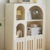 Weiße Massivholz Wohnzimmer Schränke Asche Holzkugel Beine Hausmöbel cremiger Stil Kabinett Holzspeicher Sideboard