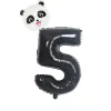 Mignon panda 32 pouces nombres noirs ballons ballons de mariage de mariage hélium décorations d'anniversaire pour enfants baby shower globos seester newyears