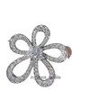 女性用ハイグレードデザイナーネックレスバンクルフVゴールドフルダイヤモンドヒマワリの大きな花のネックレス