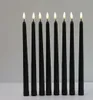 Pezzi neri ficcanti senza piena fiammeggiante a batteria a led candele votive natalizie28 cm candelabri finti lunghi per il matrimonio Can9996679