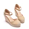 Kledingschoenen kristal koningin vrouwen suède wiggen hoge enkel teen casual helling ronde hoofd sandalen h240409