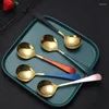 Spoons Net Red Round Head Scoop 304 Spoon en acier inoxydable Japonais et coréen Maison de dessert de café