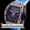 Uhren Designer Uhren Mechanische Handgelenk Uhr Schweizer Bewegung Schweizer Berühmte Armbanduhren Mechanische automatische Uhr MENS WATCH RM PLATINUM BL