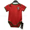 Baby 2024 25 Portugalskie koszulki piłkarskie Kit Kit Ronaldo Joao Felix Home Away Football Shirt Bernardo Camisa de Futebol Pełny zestaw Enfants