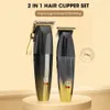 Clipper des cheveux et tricot Ensemble de coupe rechargeable Salon Barber Barbe Rasoir sans fil Kit 240408