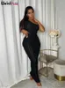 Casual jurken rare poes scheve kraag vrouwen maxi jurk mouwloze mager rekbare elegante dames avondfeest prom solide sexy bodycon