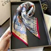 Scarves Pure Silk Paisley Women Scarf Square Hijab Headband Design Print Luxury Spring Shawl Wraps Bandanas Foulard Female Hair Ribbon240409