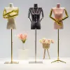 Velvet Female Mannequins for Women's Clothing Frame Mannequin Flat Shoulder Window Adjustable Electroplating Arm Display Stand