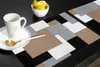 Table Mats Brown Black Grey Abstract Art Placemat For Dining Tableware Kitchen Dish Mat Pad 4/6pcs Home Decoration