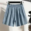 Surmiitro S5XL Plus Size Denim Shorts Women Summer Korean Fashion Loose Wide Leg High midja Korta byxor Jeans Kvinna 240409