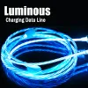 LED Flowing Light Up kabel Micro USB Typ linii danych CELEFEL TELEFON MODY SZYBKI PRZECIWIKI DLA SAMSUNG HUAWEI XIAOMI HUAWEI