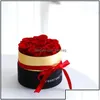 Coritas de flores decorativas Rose Eternal en caja conservada real con set el día del día de la madre regalos de San Valentín Regalos w Drop Deliv Dhxqa