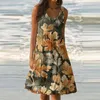 Casual jurken dames zomersmode mouwloze geprinte los splicing strandjurk eenvoudige elegante vestidos limito's