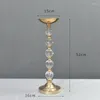 Decorative Flowers Crystal Flower Centerpiece Stand Metal Gold Electroplated Flowing Table Decoration Holder Road Lead Rack Wed