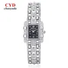 Women's Watches Women Watch Rectangle Dial Silver Stainless Steel Crystal Watches Fashion Quartz For Women ladies major relojes Hot Sale Relojes 240409