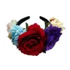 Weihnachten Halloween Multicolor Rose Flower Stirnband Cosplay Tag des toten Kranzfestivals Kopfstück