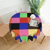 Tischtuch Farbblöcke Runde Tischdecke Geometrische DIY -Abdeckung für Heimparty -Speisezimmer Kawaii Outdoor