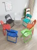 Home Folding Computer Chair Training Activity Meeting Chair Dining Chair Office Plastic Backrest Stool