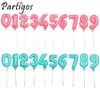 7 pulgadas 0-9 Digital Blue Pink Mini Number Globos Cake Topper Anniversary Birthday Party Party Decors Globos Decors