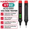 Habotest HT92 Testeur de tension numérique AC / DC Type électrique Type de tension Détecteur Électricien sans contact avec lampe de poche LED