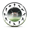 American Football Modern Design Clock Piłkarz Piłkarz cichy, który nie obciążający wiszący zegarek zegarek sportowy sztuka sztuka rugby fan wystrój domu