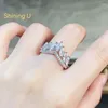 Cluster Rings Shining U S925 Silver Crown Marquise-cut Gems Ring For Women Fine Jewelry Anniversary